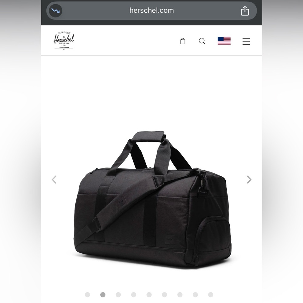 Herschel Novel Tech Black Duffel 45L new W/O Tags